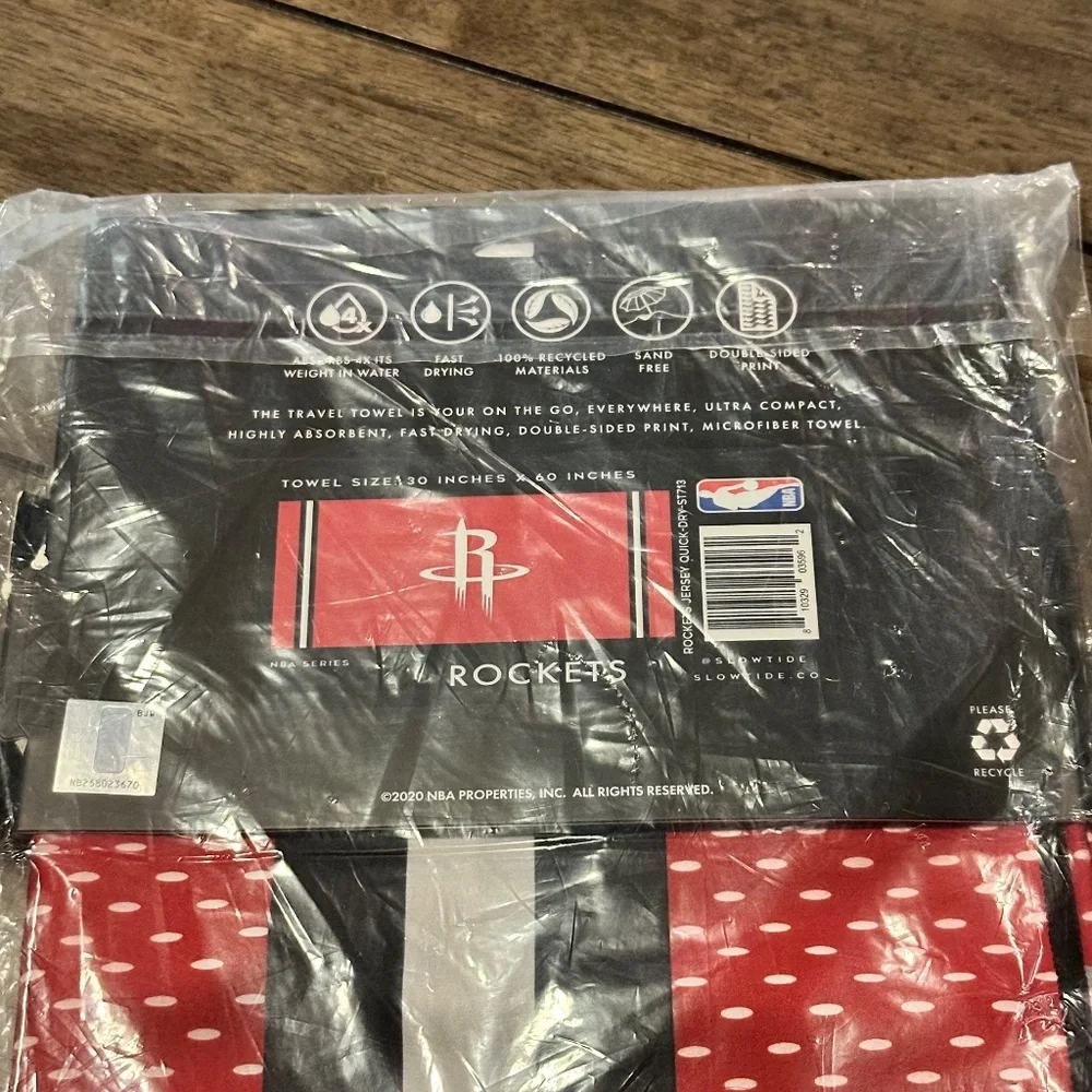 SLOWTIDE NBA Houston Rockets Absorbent Quick Drying Towel 30
